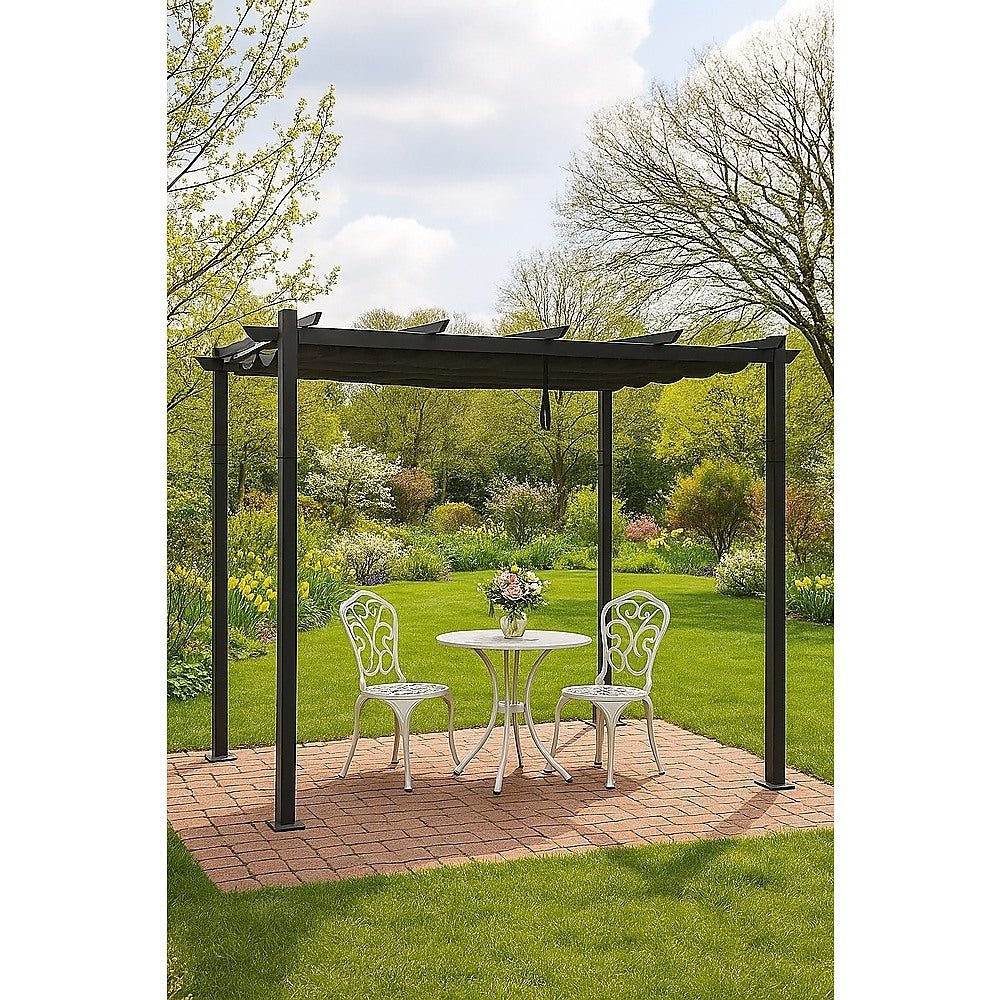 3x4M Aluminium Pergola Marquee with Retractable Roof – Garden Canopy | Outdoorium