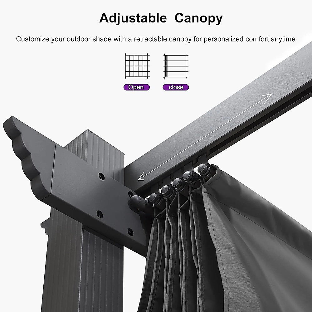 3x4M Aluminium Pergola Marquee with Retractable Roof – Garden Canopy | Outdoorium