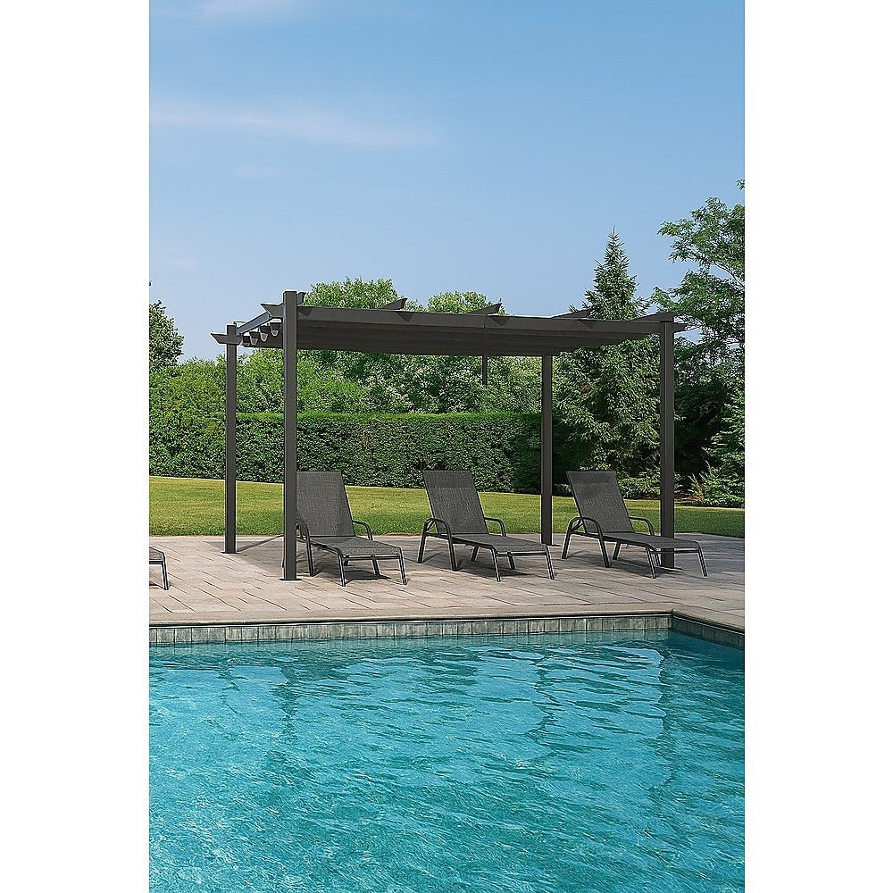 3x4M Aluminium Pergola Marquee with Retractable Roof – Garden Canopy | Outdoorium