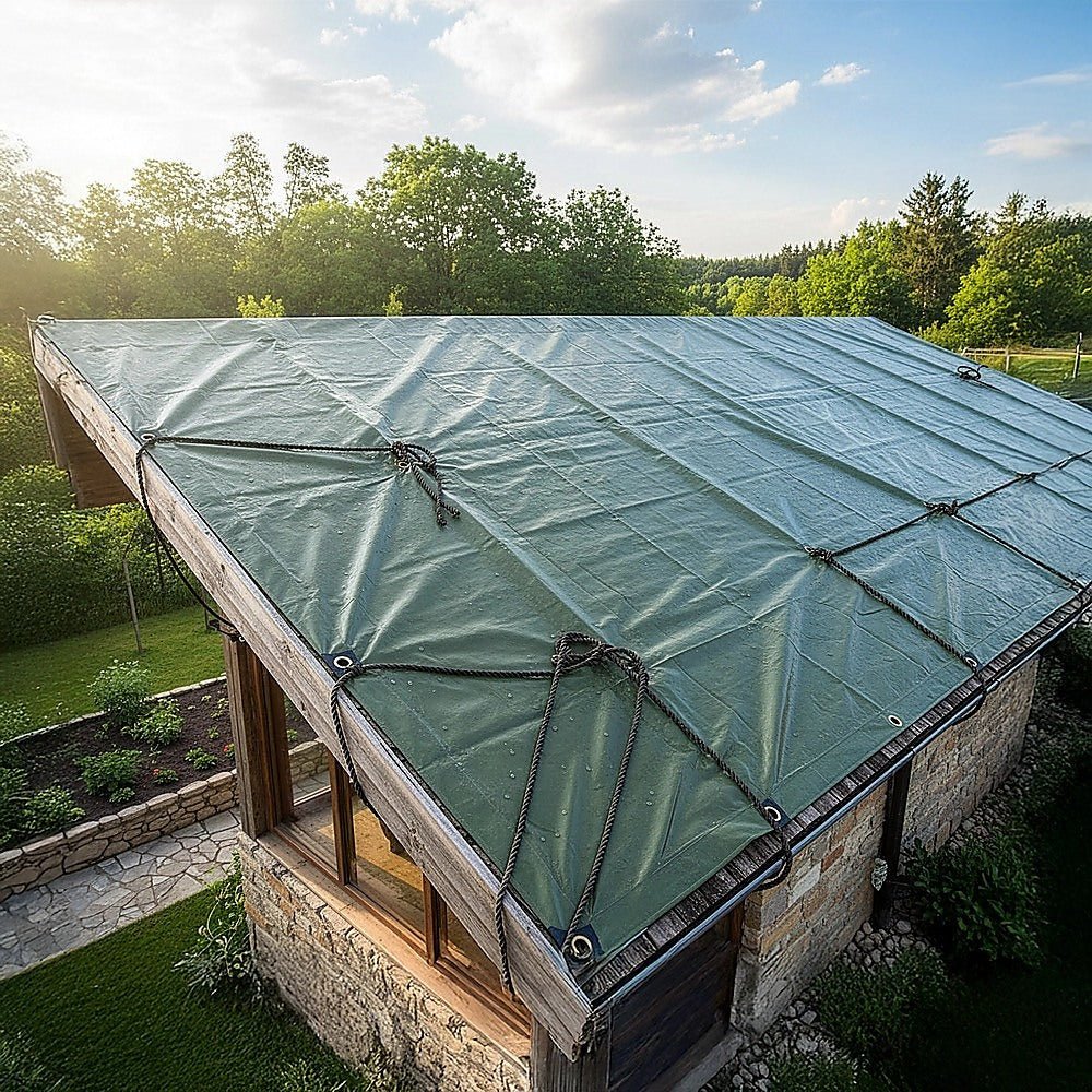 3x4M Army Heavy Duty Waterproof Canvas Tarp Tarpaulin Sun Blocked Dustproof | Outdoorium