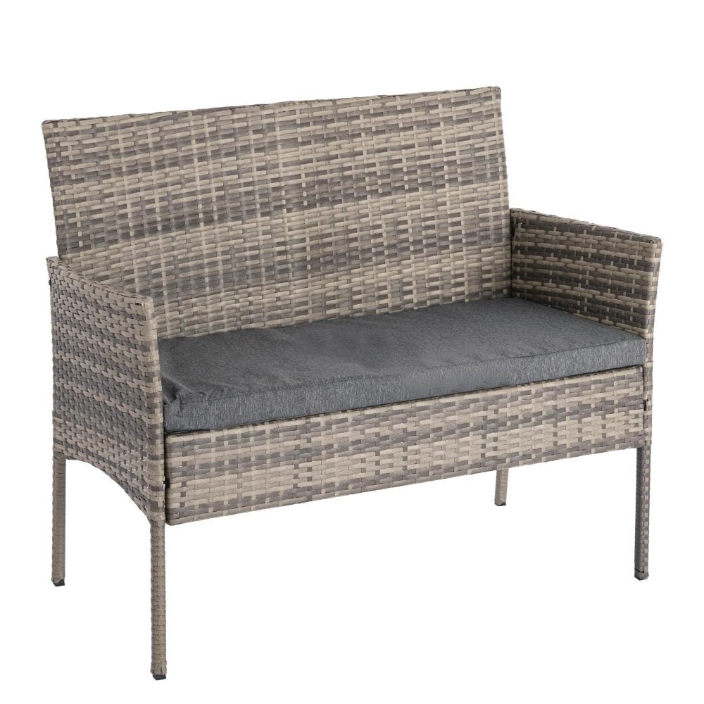 4 Seater Wicker Outdoor Lounge Set &8211; Mixed Grey | Outdoorium