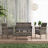 4 Seater Wicker Outdoor Lounge Set &8211; Mixed Grey | Outdoorium