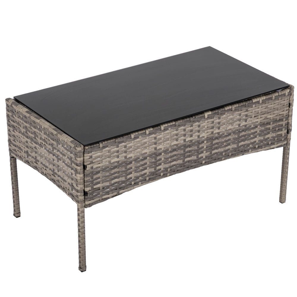 4 Seater Wicker Outdoor Lounge Set &8211; Mixed Grey | Outdoorium