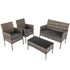 4 Seater Wicker Outdoor Lounge Set &8211; Mixed Grey | Outdoorium