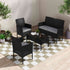 4 Seater Wicker Outdoor Lounge Set - Black | Outdoorium