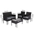 4 Seater Wicker Outdoor Lounge Set - Black | Outdoorium
