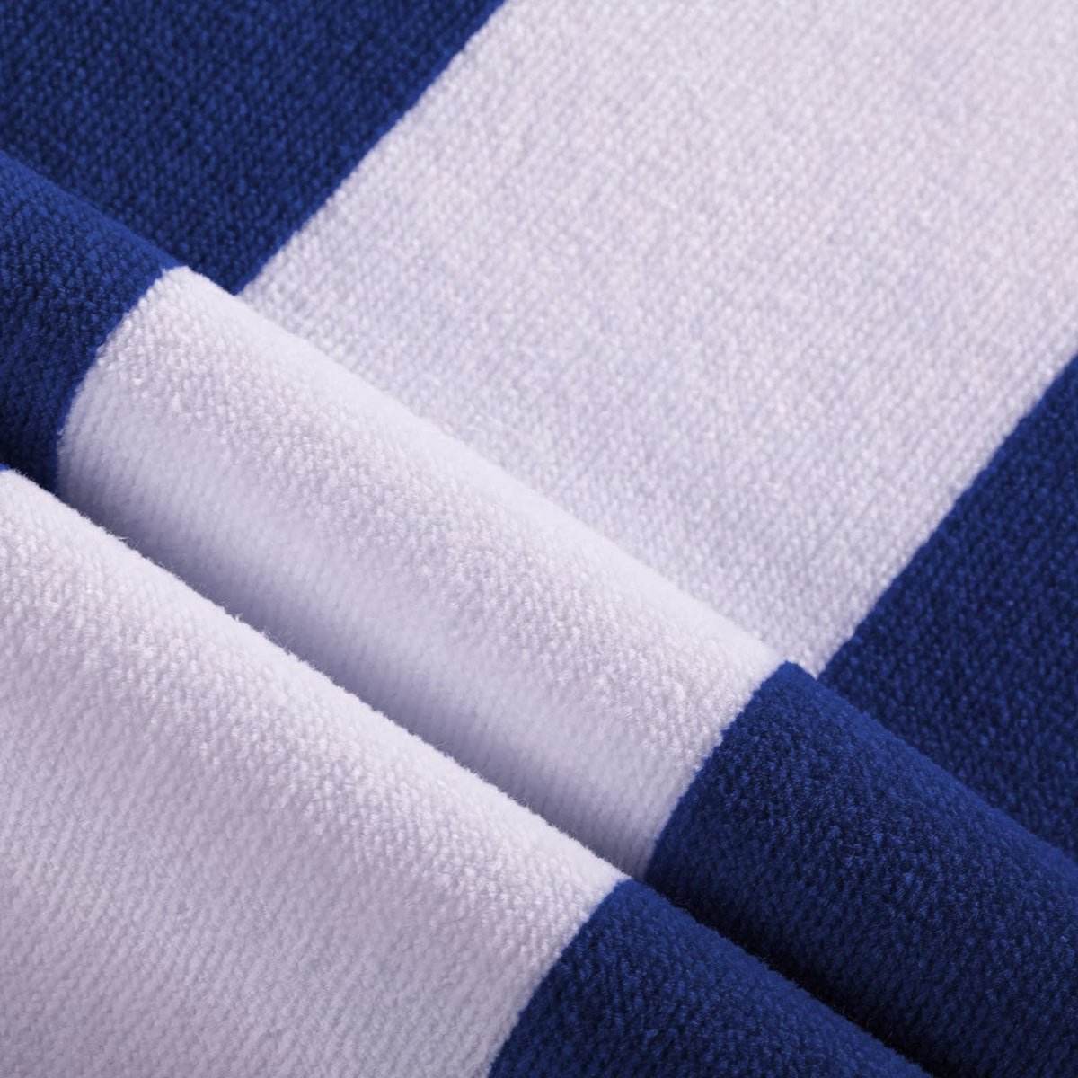 400GSM Cabana Stripe Cotton Polyester Beach Towel Blue | Outdoorium