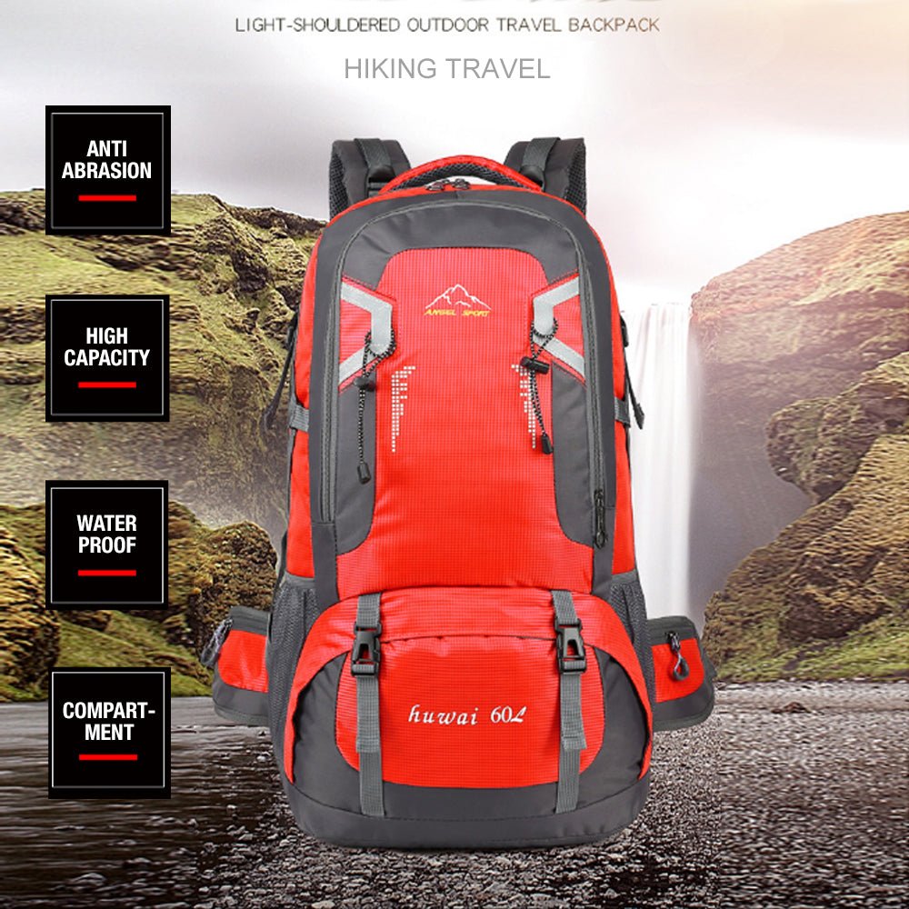 40L Waterproof Outdoor Hiking Backpack Camping Outdoor Trekking Bag(Red) - Outdoorium