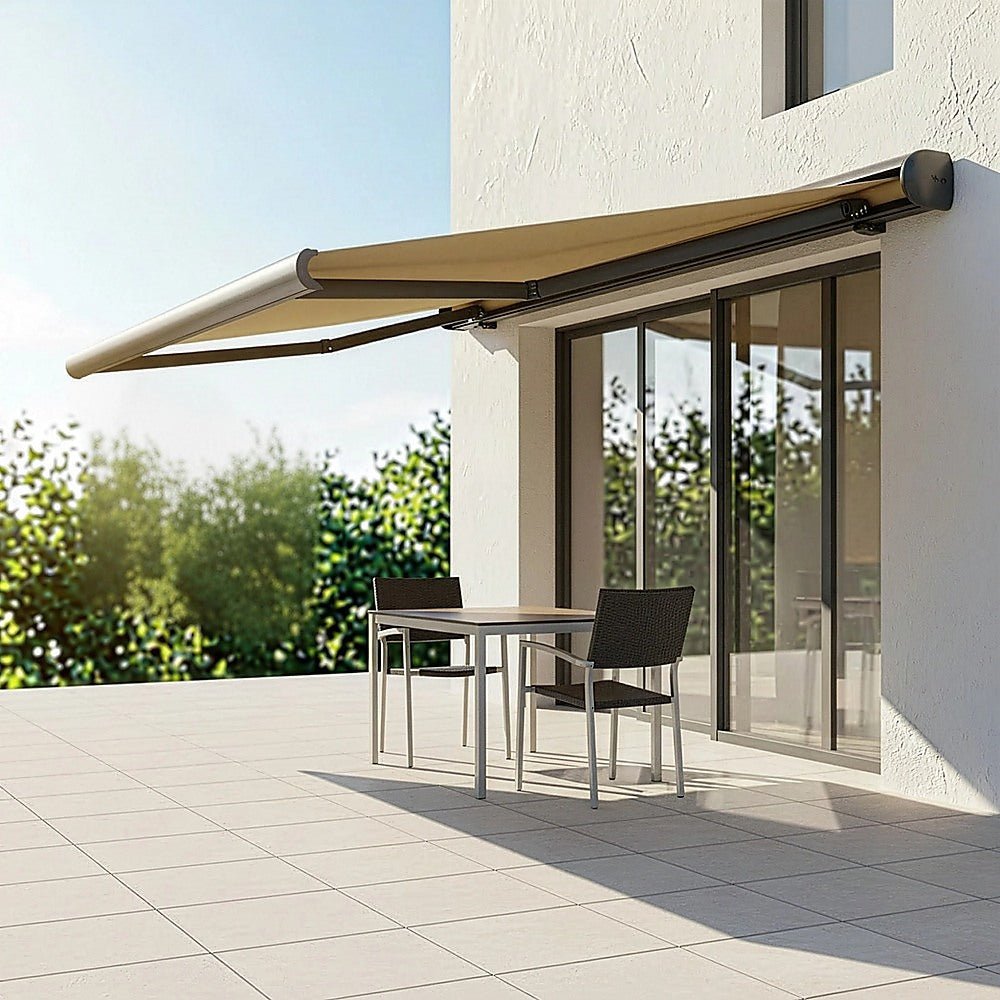 4.0m x 3.0m Retractable Folding Arm Awning Heavy Duty Full Cassette Motorised | Outdoorium