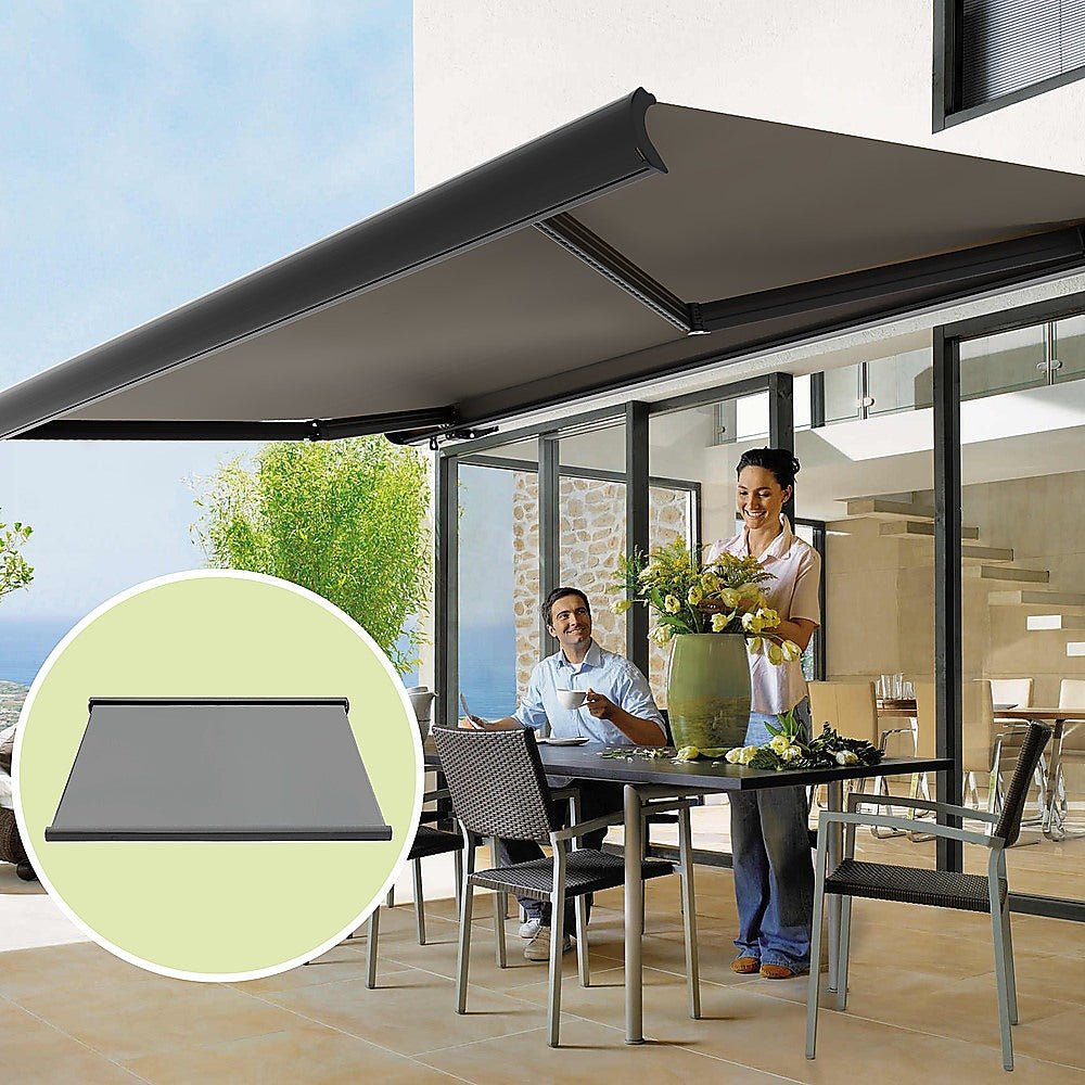 4.0m x 3.0m Retractable Folding Arm Awning Heavy Duty Full Cassette Motorised - Outdoorium