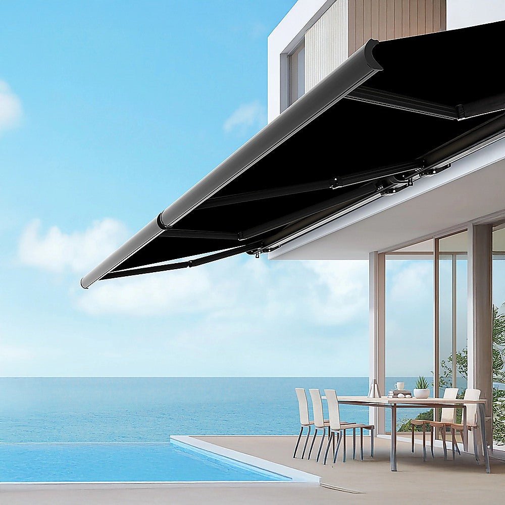 4.0m x 3.0m Retractable Folding Arm Awning Heavy Duty Full Cassette Motorised | Outdoorium