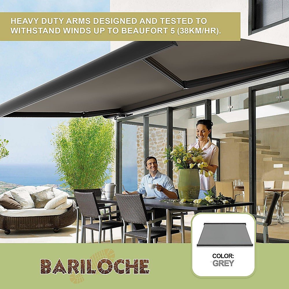 4.0m x 3.0m Retractable Folding Arm Awning Heavy Duty Full Cassette Motorised | Outdoorium