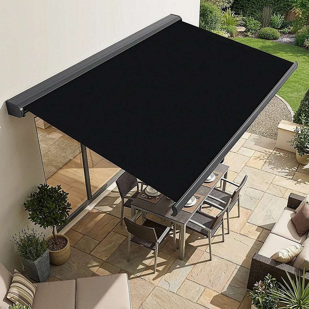 4.0m x 3.0m Retractable Folding Arm Awning Heavy Duty Full Cassette Motorised | Home & Garden > Shading > Awnings