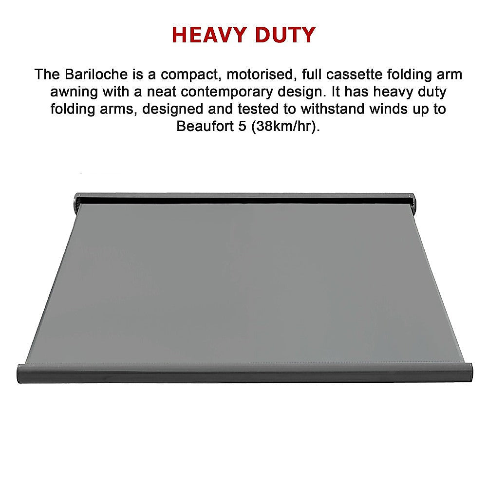 4.0m x 3.0m Retractable Folding Arm Awning Heavy Duty Full Cassette Motorised | Home & Garden > Shading > Awnings