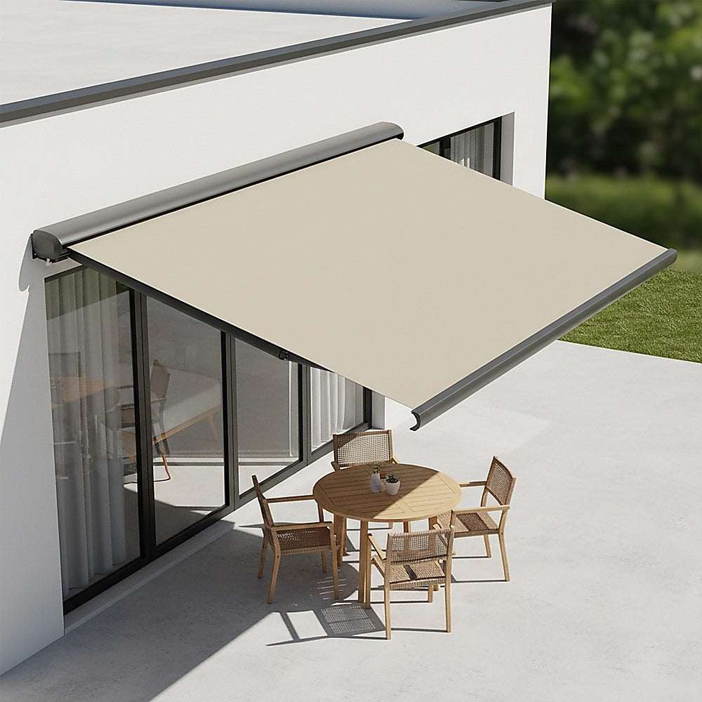 4.0m x 3.0m Retractable Folding Arm Awning Heavy Duty Full Cassette Motorised | Home & Garden > Shading > Awnings