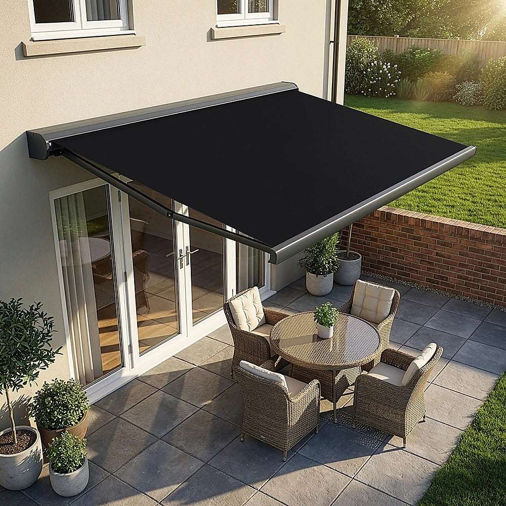 4.0m x 3.0m Retractable Folding Arm Awning Heavy Duty Full Cassette Motorised | Home & Garden > Shading > Awnings