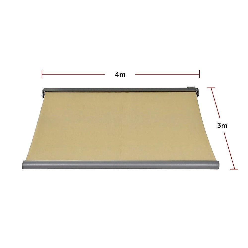 4.0m x 3.0m Retractable Folding Arm Awning Heavy Duty Full Cassette Motorised | Outdoorium