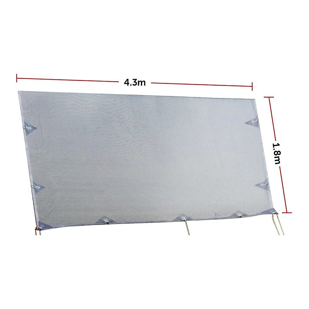 4.3m Caravan Privacy Screen Side Sunscreen Sun Shade for 15&#39; Roll Out Awning - Outdoorium