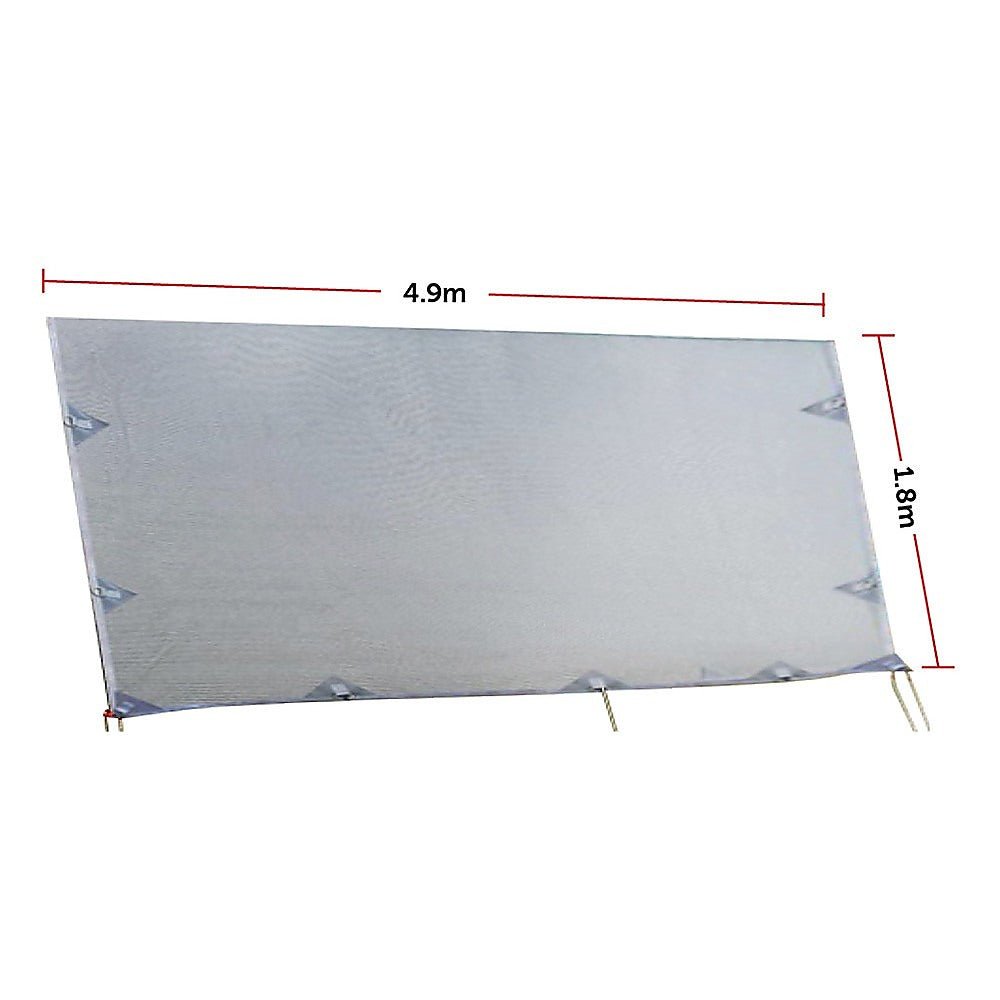 4.9m Caravan Privacy Screen Side Sunscreen Sun Shade for 17&#39; Roll Out Awning - Outdoorium