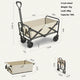 5 Inch Wheel Beige Folding Beach Wagon Cart Trolley Garden Outdoor Picnic Camping Sports Market Collapsible Shop | Outdoorium