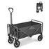 5 Inch Wheel Black Folding Beach Wagon Cart Trolley Garden Outdoor Picnic Camping Sports Market Collapsible Shop - Outdoorium