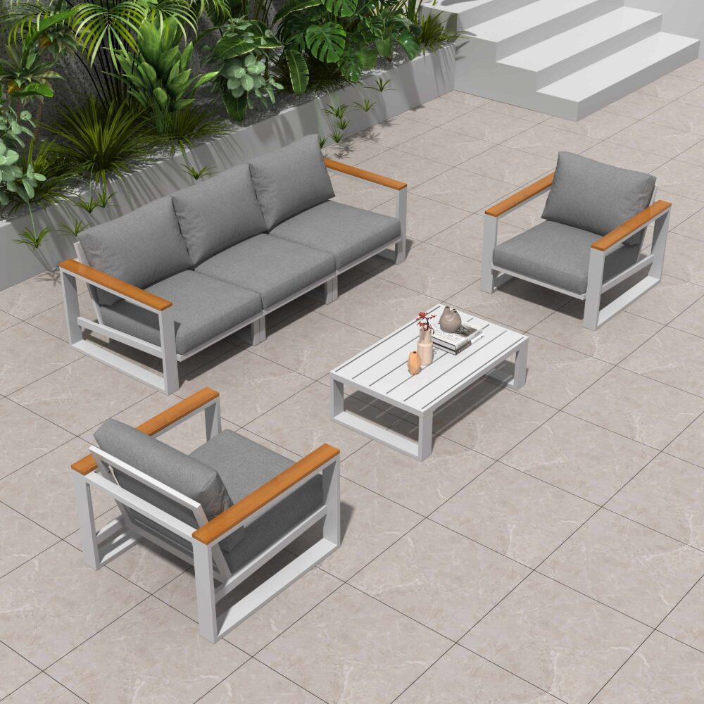 5 Seater Grandeur Lounge Suite – Charcoal Grey - Outdoorium