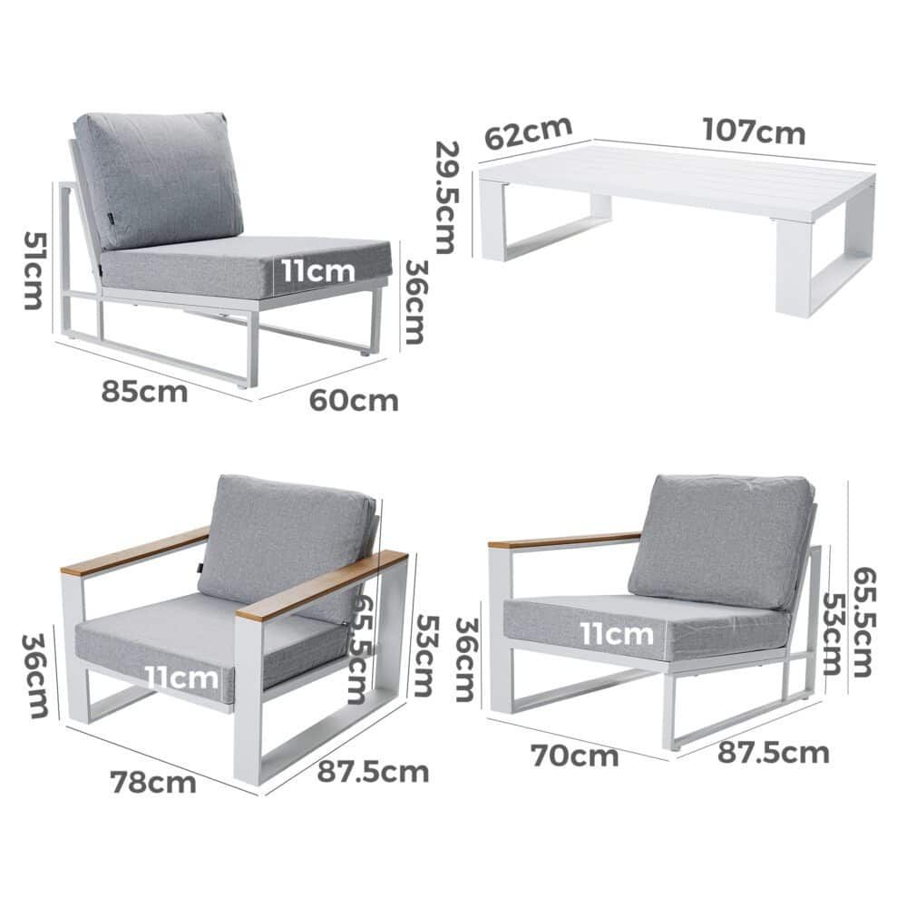 5 Seater Grandeur Lounge Suite – White | Furniture > Outdoor