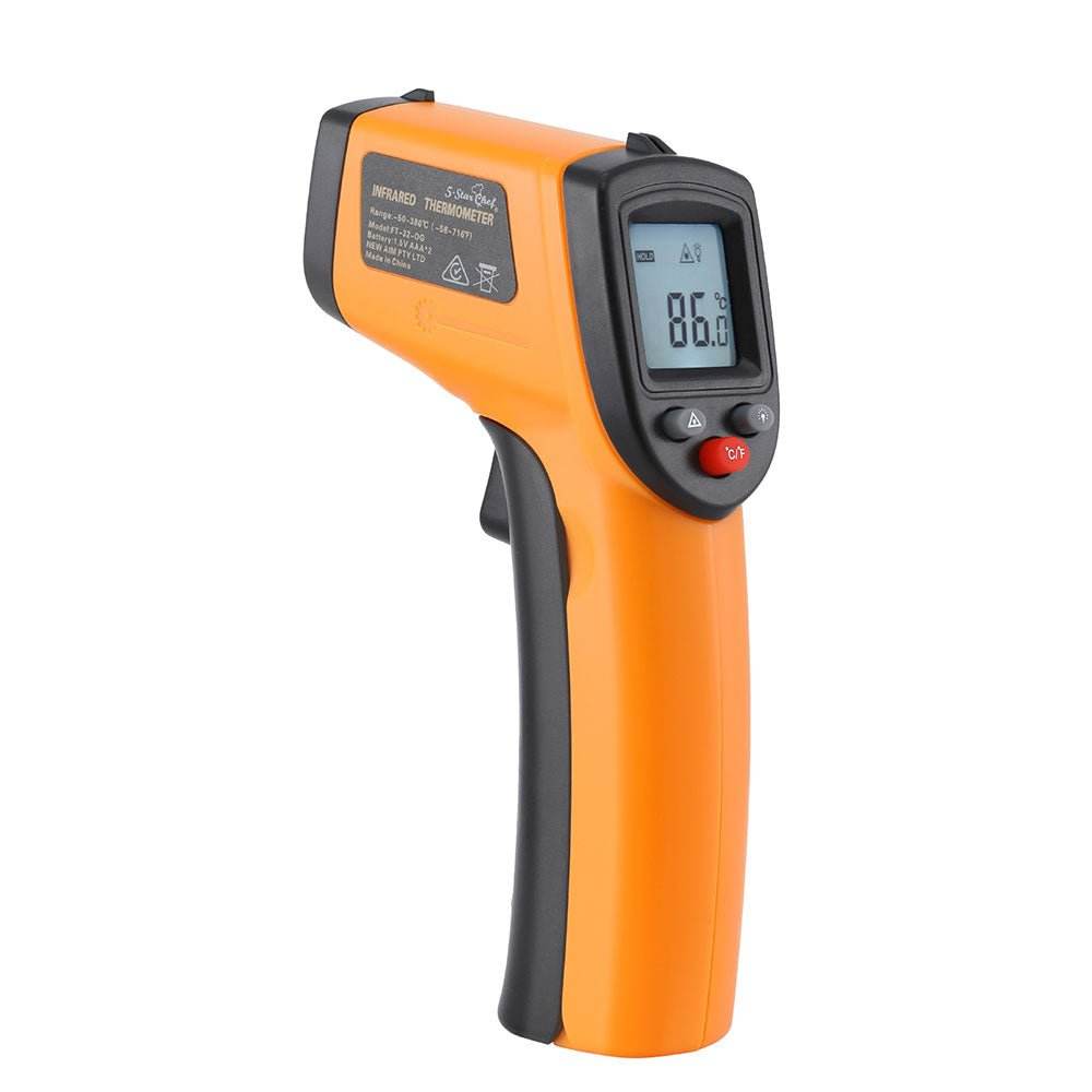 5-star Chef Laser Infrared Thermometer Food Digital Temperature Gun Smoker Pizza BBQ - Outdoorium