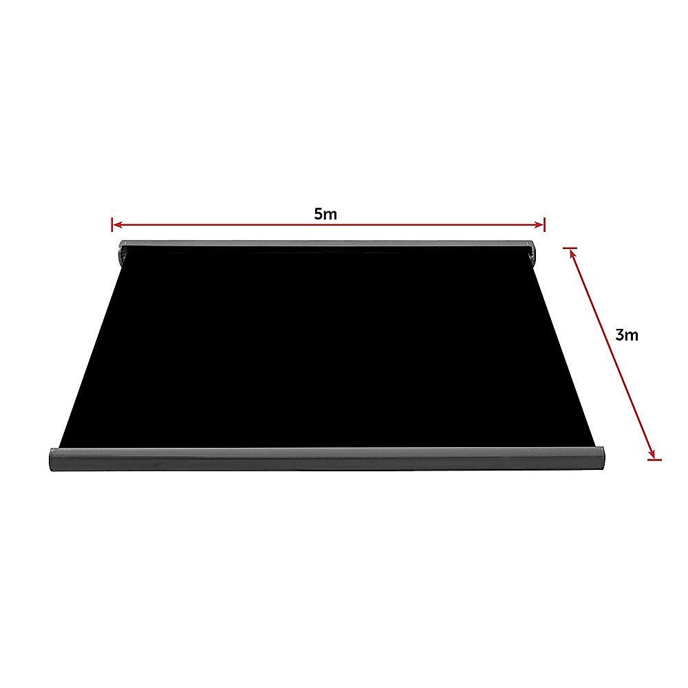 5.0m x 3.0m Retractable Folding Arm Awning Heavy Duty Full Cassette Motorised - Outdoorium