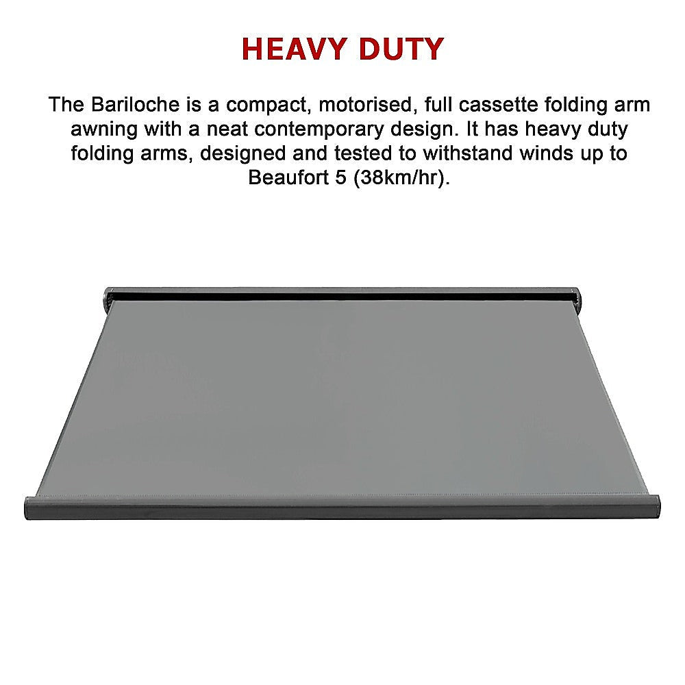 5.0m x 3.0m Retractable Folding Arm Awning Heavy Duty Full Cassette Motorised | Home & Garden > Shading