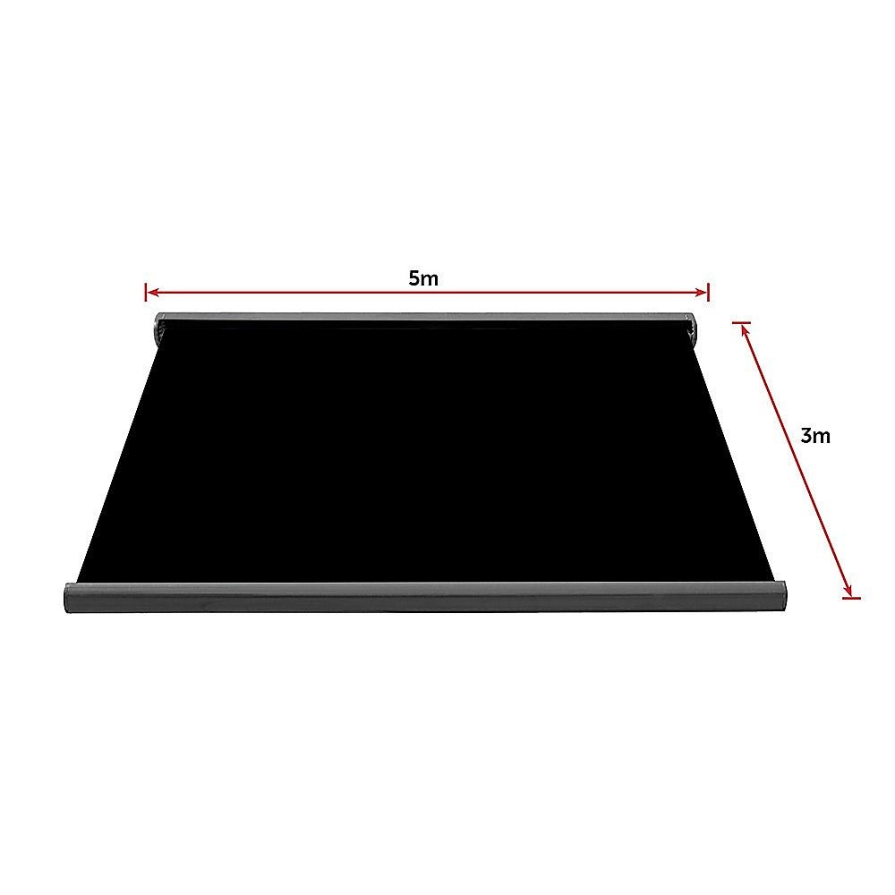 5.0m x 3.0m Retractable Folding Arm Awning Heavy Duty Full Cassette Motorised | Outdoorium