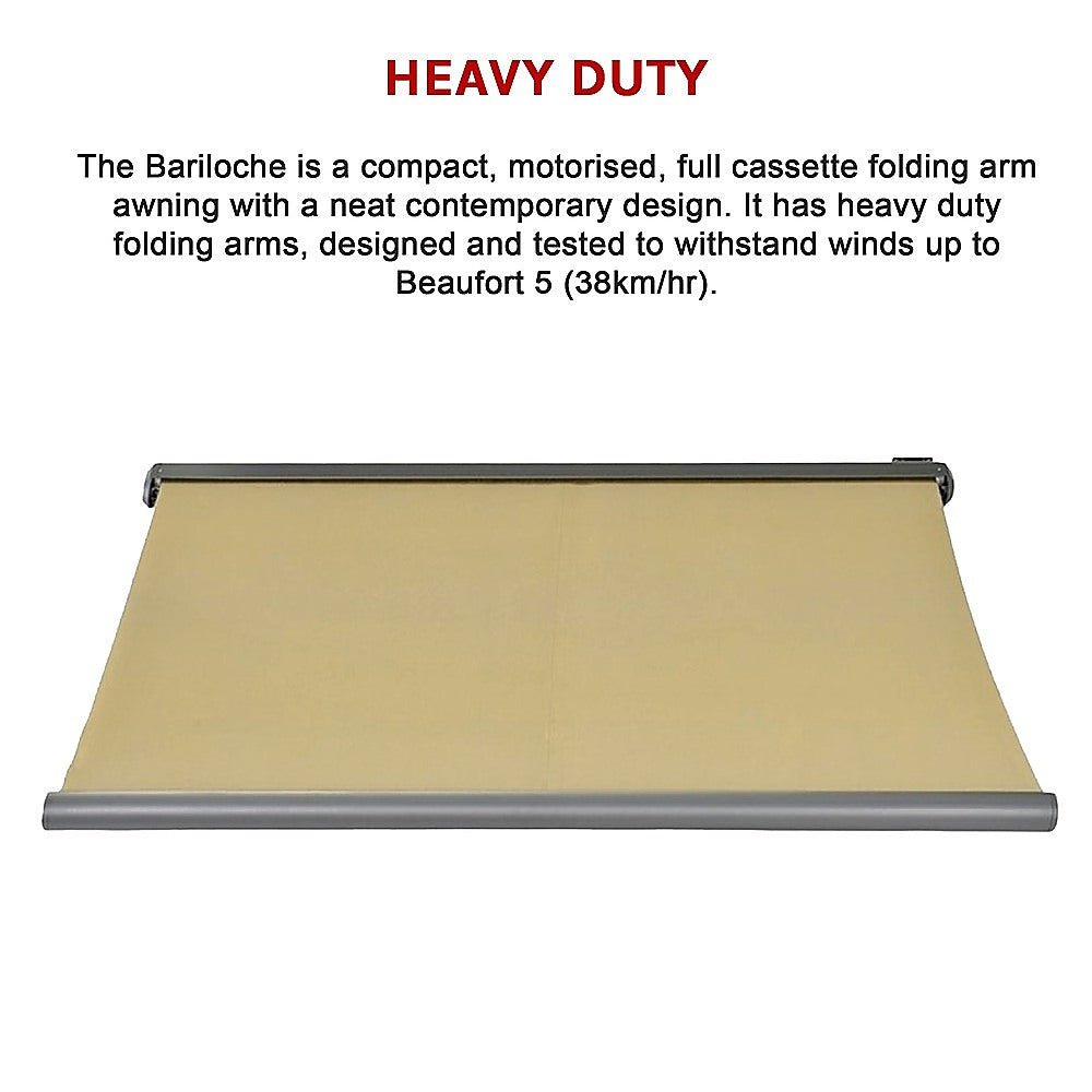 5.5m x 3.0m Retractable Folding Arm Awning Heavy Duty Full Cassette Motorised | Outdoorium