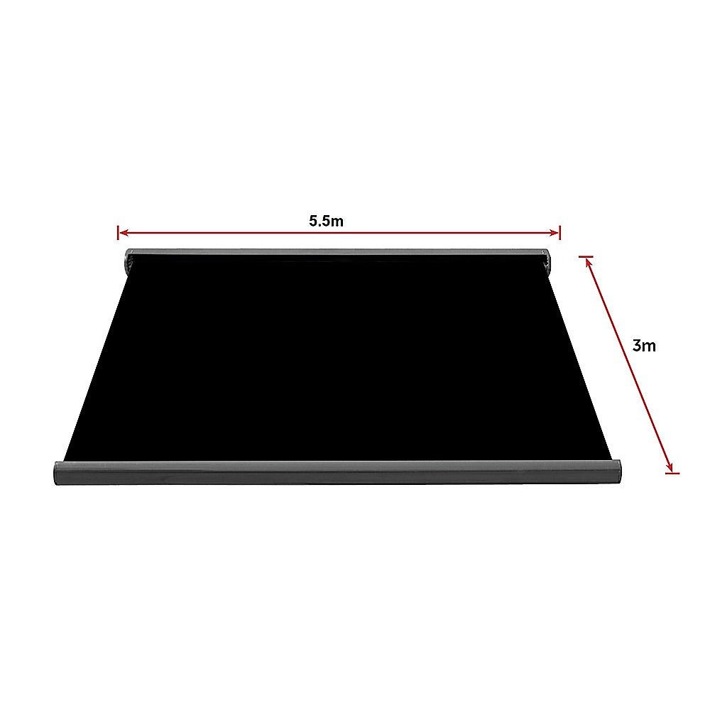 5.5m x 3.0m Retractable Folding Arm Awning Heavy Duty Full Cassette Motorised - Outdoorium