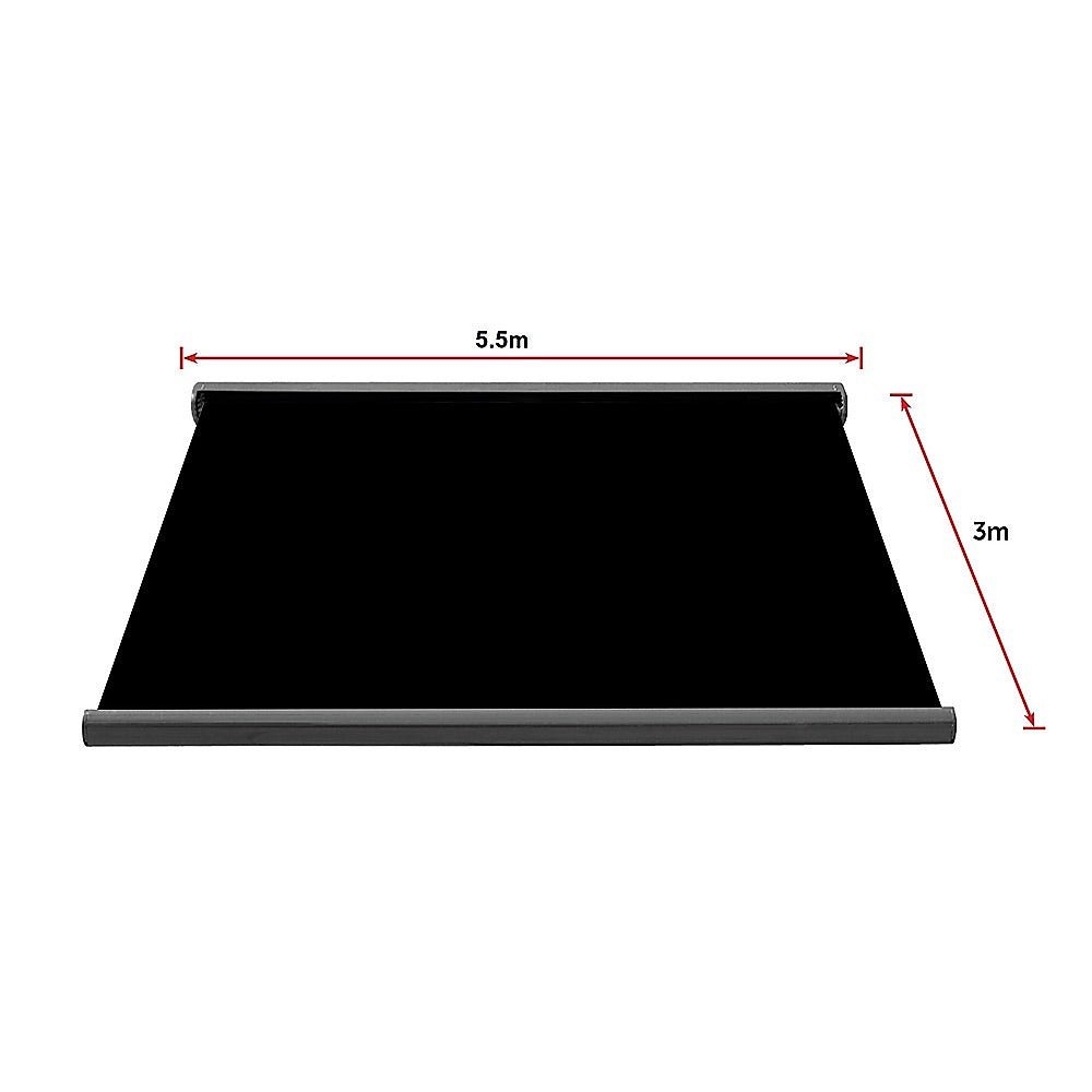 5.5m x 3.0m Retractable Folding Arm Awning Heavy Duty Full Cassette Motorised | Home & Garden > Shading > Awnings