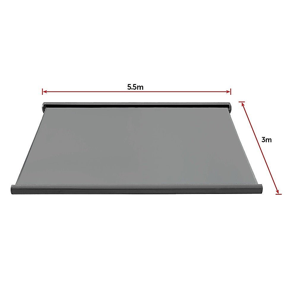 5.5m x 3.0m Retractable Folding Arm Awning Heavy Duty Full Cassette Motorised | Home & Garden > Shading > Awnings