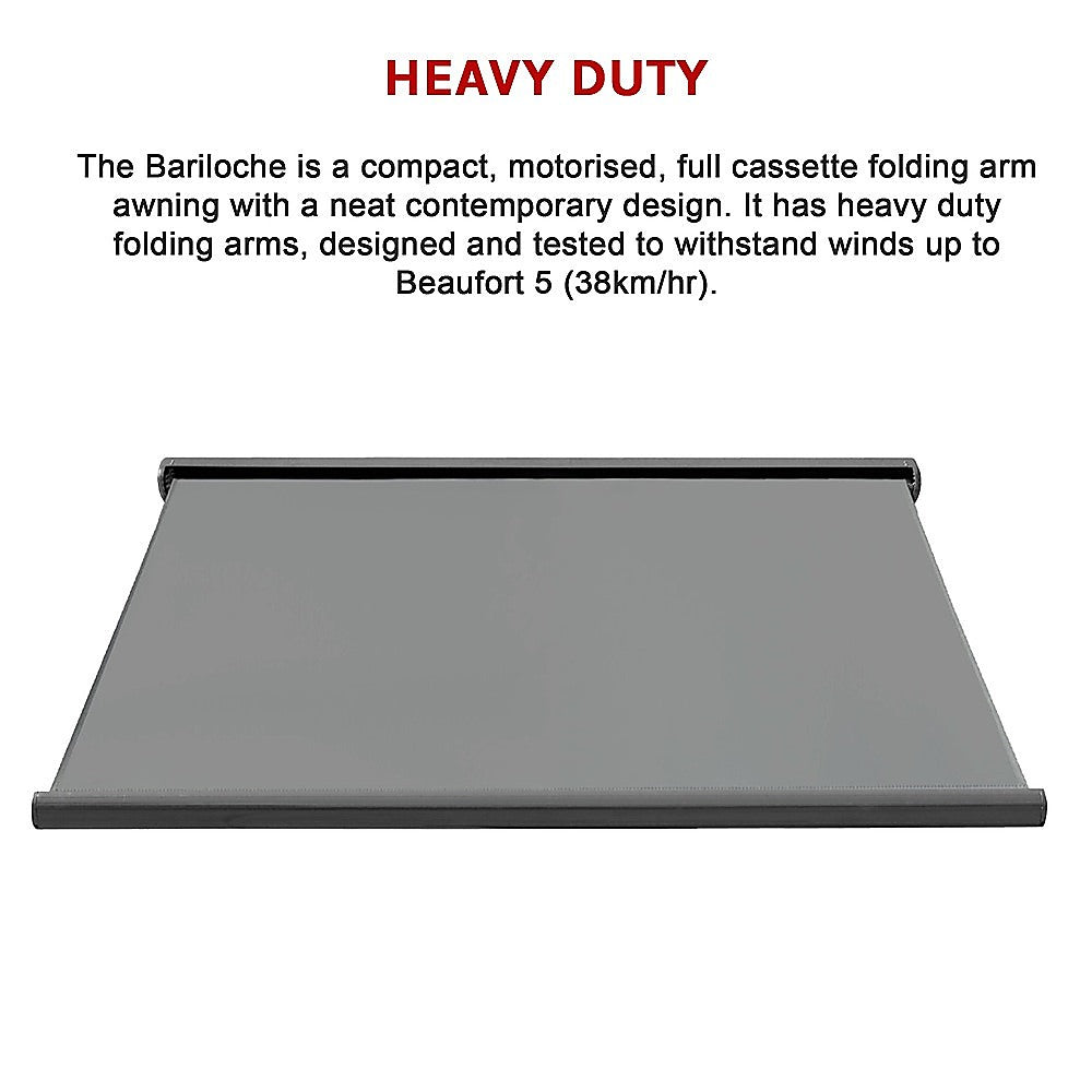 5.5m x 3.0m Retractable Folding Arm Awning Heavy Duty Full Cassette Motorised | Outdoorium