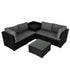 6PCS Outdoor Modular Lounge Sofa Coogee - Black | Outdoorium