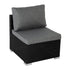 6PCS Outdoor Modular Lounge Sofa Coogee - Black | Outdoorium