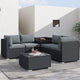 6PCS Outdoor Modular Lounge Sofa Coogee - Black | Outdoorium