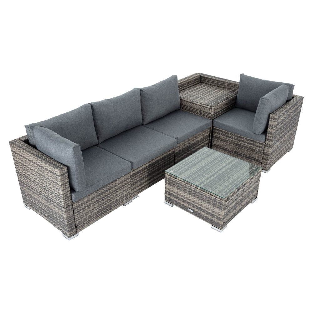 6PCS Outdoor Modular Lounge Sofa Coogee - Grey - Outdoorium