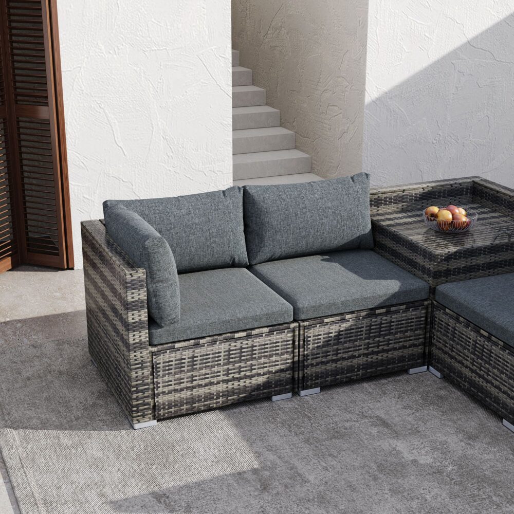 6PCS Outdoor Modular Lounge Sofa Coogee - Grey - Outdoorium