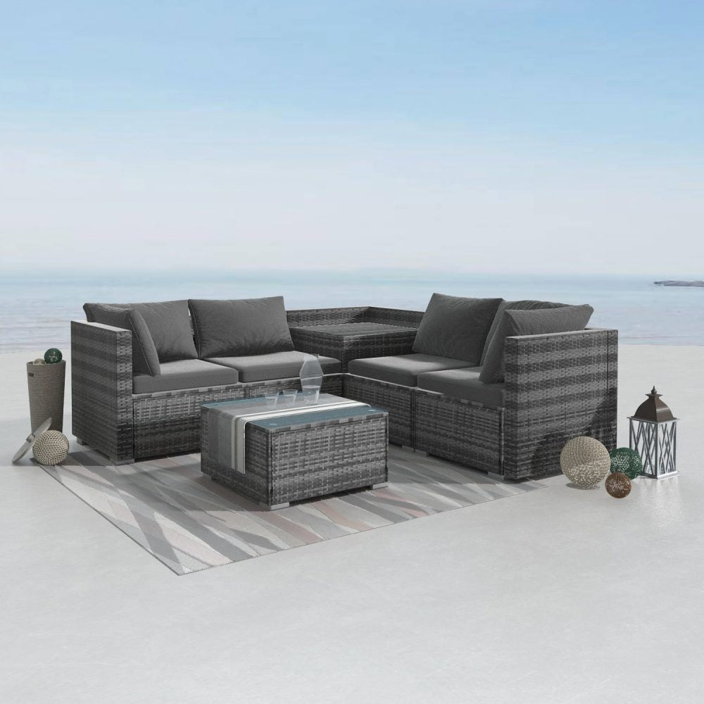 6PCS Outdoor Modular Lounge Sofa Coogee - Grey | Outdoorium
