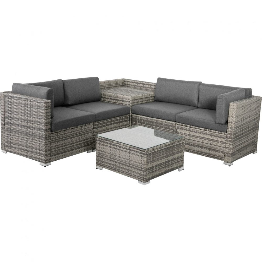 6PCS Outdoor Modular Lounge Sofa Coogee - Grey - Outdoorium