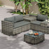 7PC Outdoor Wicker Lounge with Storage Corner (Grey) | Outdoorium