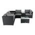 7PC Outdoor Wicker Loveseat Setting with Storage Corner (Black) | Outdoorium