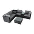 7PC Outdoor Wicker Loveseat Setting with Storage Corner (Black) | Outdoorium