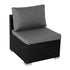 7PC Outdoor Wicker Loveseat Setting with Storage Corner (Black) | Outdoorium