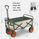 8 Inch Wheel Beige Folding Beach Wagon Cart Trolley Garden Outdoor Picnic Camping Sports Market Collapsible Shop | Outdoorium