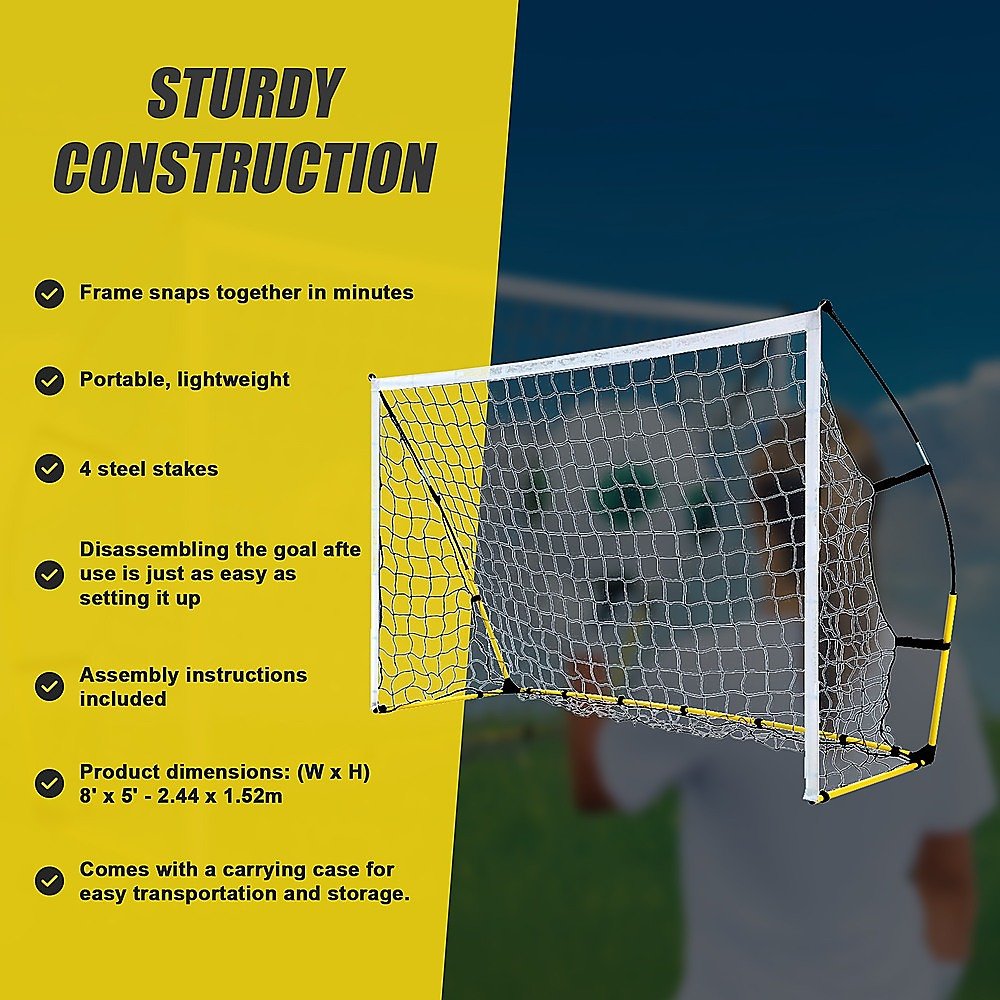 8' x 5' Soccer Football Goal Foot Portable Net Quick Set Up - Outdoorium