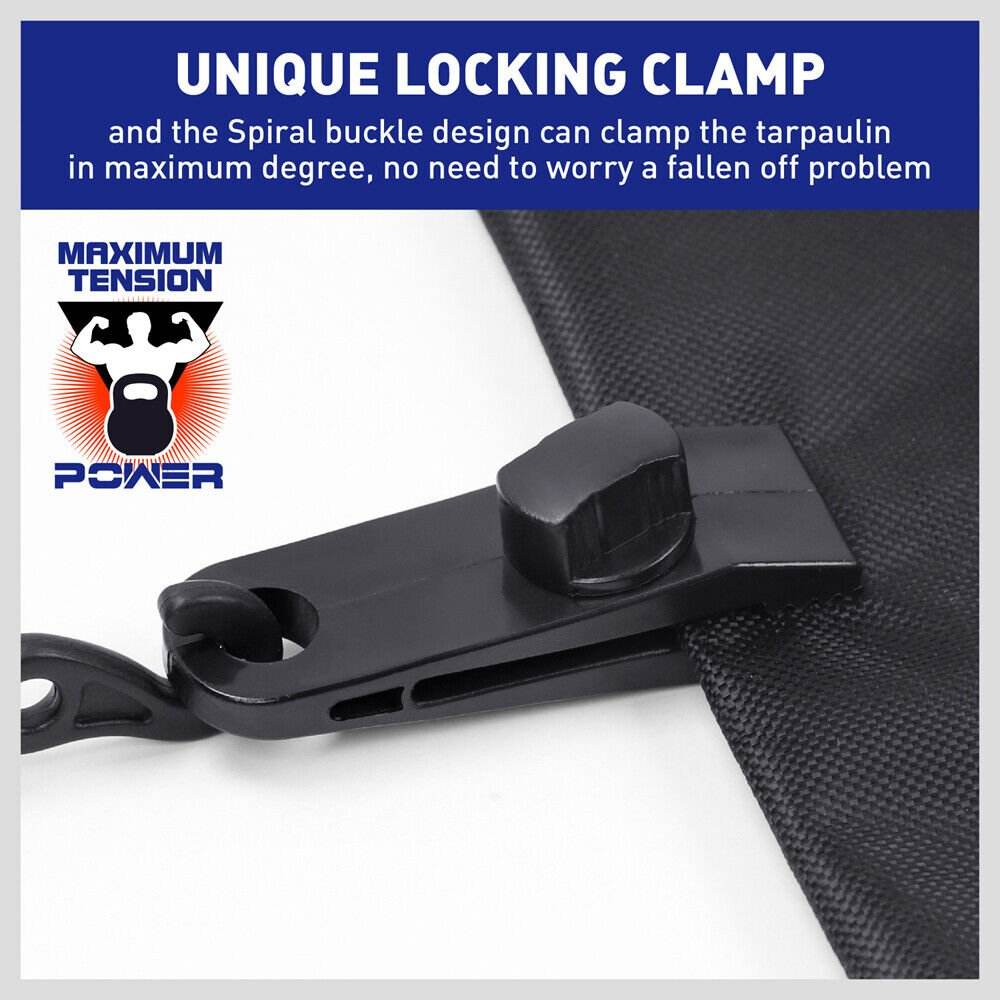 8Pc Awning Tarp Clamp Set Clips Hangers Survival Tent Emergency Grommet | Outdoorium